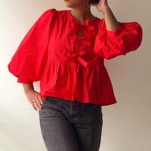 Red Bow Tie Top